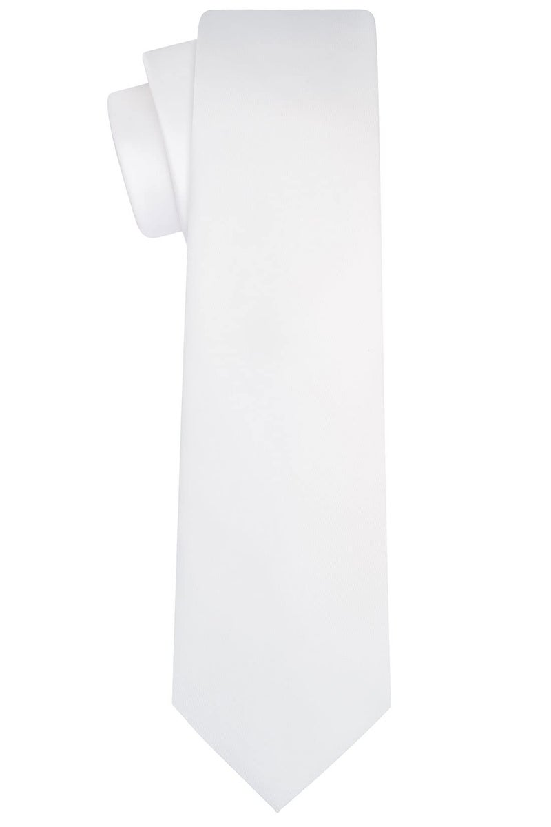 KissTies Mens White Tie Wedding Necktie Satin Formal Ties + Gift Box - Image 3